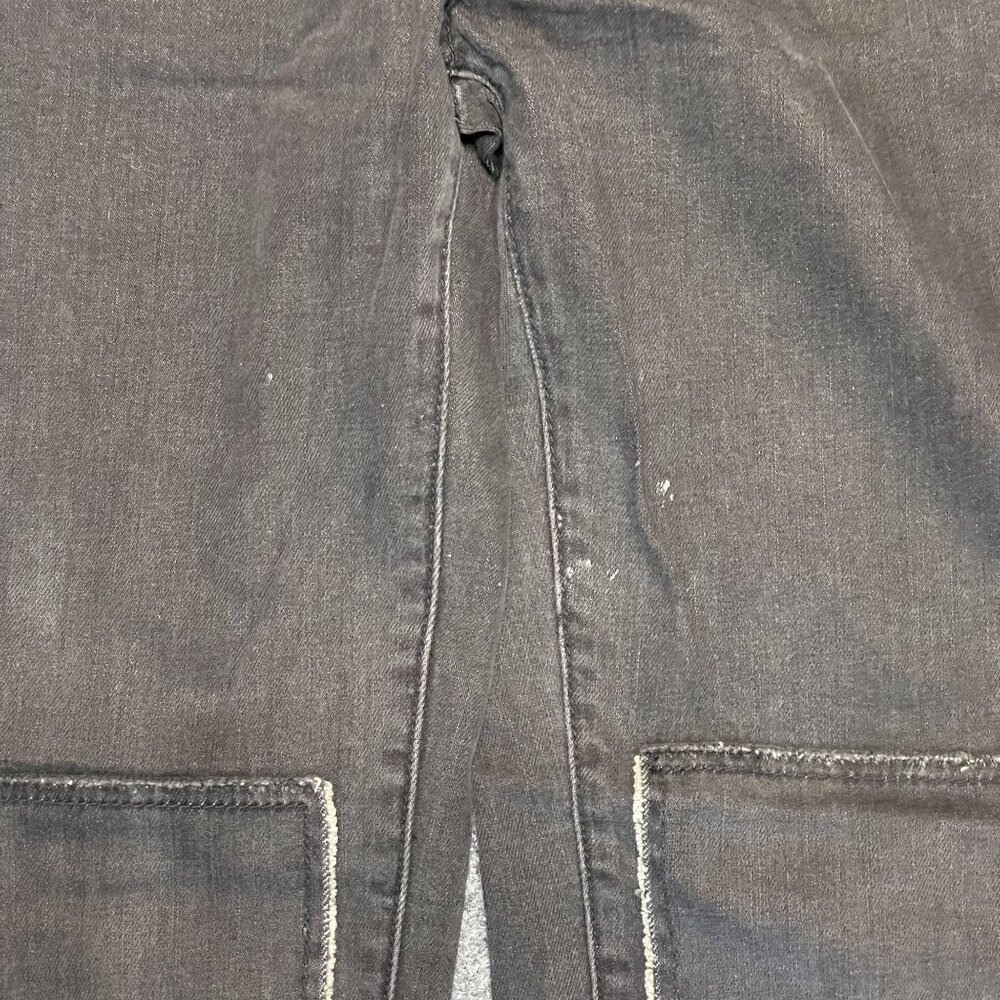 Allen B Schwartz Black Gray Studded Jeans Snap Ankles Rock Moto Size 12 - Picture 12 of 12
